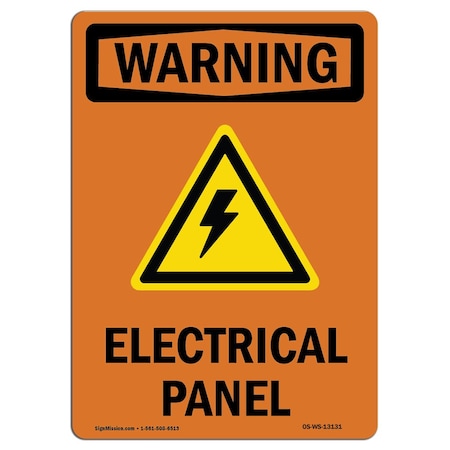 Signmission Safety Sign, OSHA WARNING, 18" Height, Aluminum, Electrical Panel, Portrait OS-WS-A-1218-V-13131